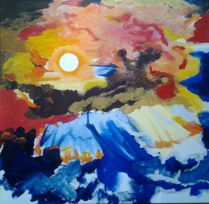 Ich bleibe bis die Wolken verglühen - a Paint Artowrk by Matthias Maria Boehm